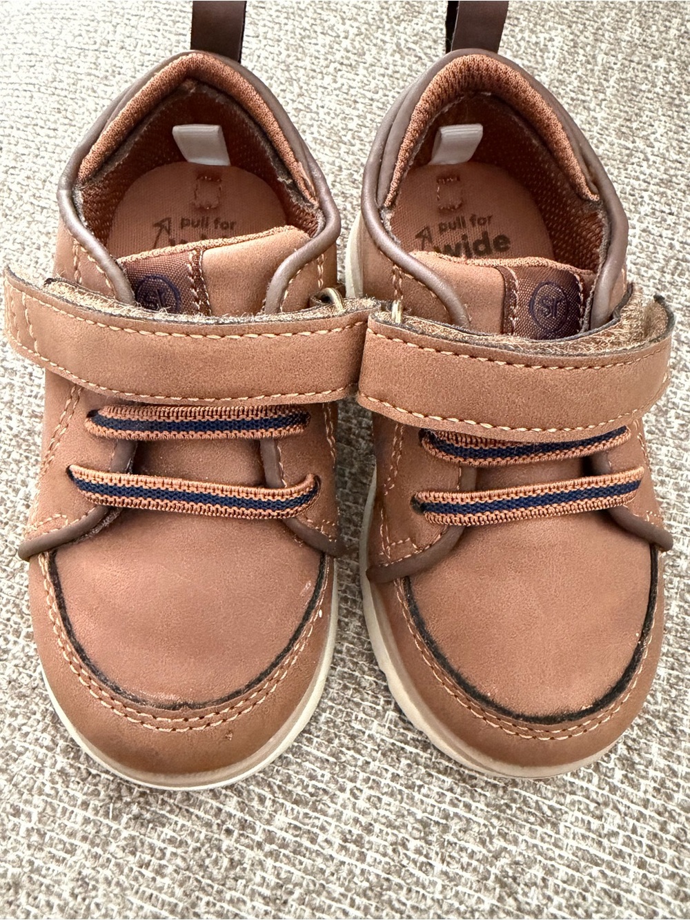 Stride Rite Toddler Brown Leather Velcro Sneakers